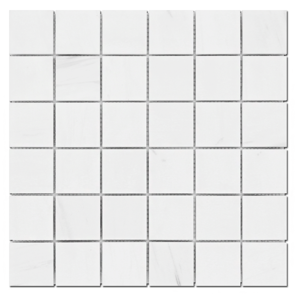 BIANCO VENATO: Dolomite 2"X2" Straight Stack Mosaic (12"x12"x3/8" | honed)