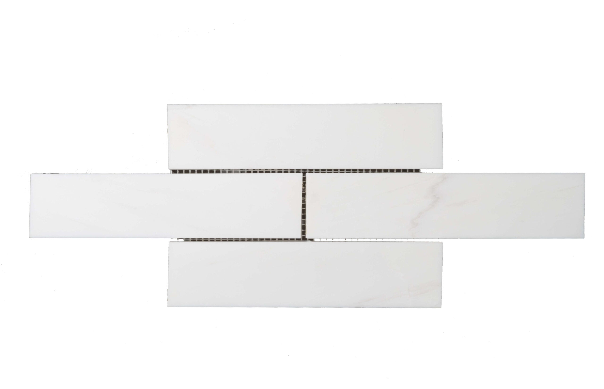 BIANCO VENATO: Dolomite 2"X8" Staggered Joint Mosaic (6"x16"x3/8" | honed)
