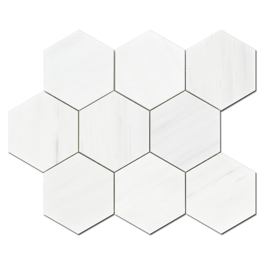 BIANCO VENATO: Dolomite 4" Honeycomb Mosaic (11 9/16"x14"x3/8" | honed)