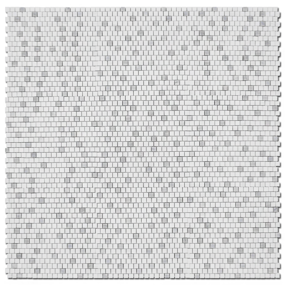 BIANCO VENATO: Dolomite 5/8"X5/8" Adriatica Mosaic (12"x12"x3/8" | honed, polished)