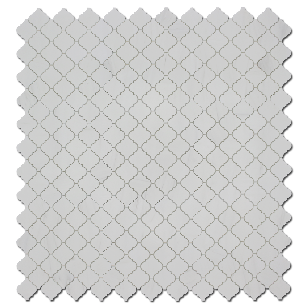 BIANCO VENATO: Dolomite Arabesque Mosaic (12"x12"x3/8" | polished)