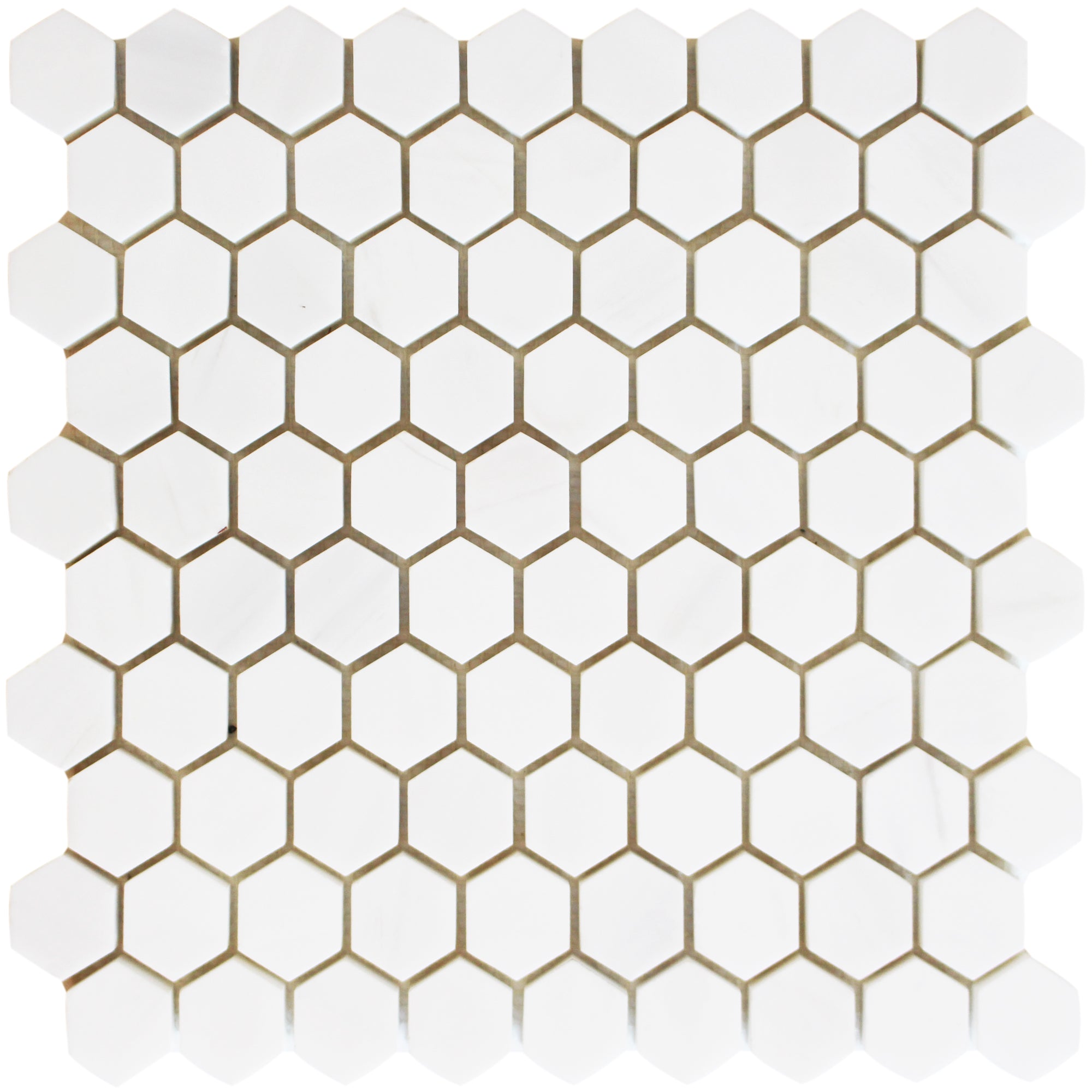 BIANCO VENATO: Dolomite 1.25" Honeycomb Mosaic (12"x12"x3/8" | polished)