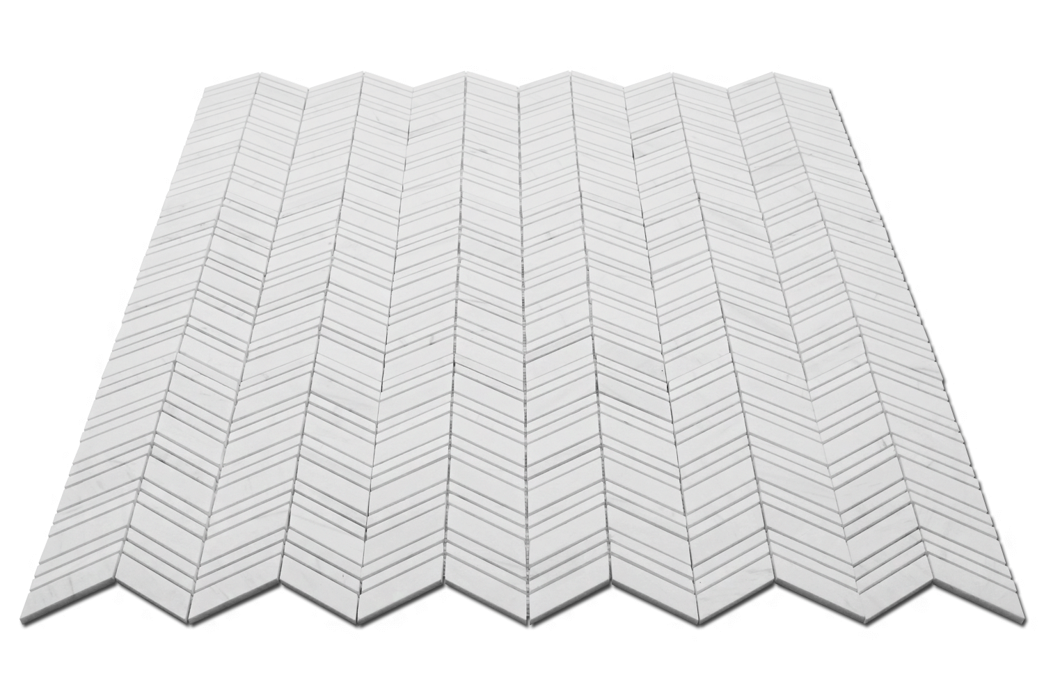 BIANCO VENATO: Dolomite Chevron Mosaic (12"x12"x3/8" | honed)