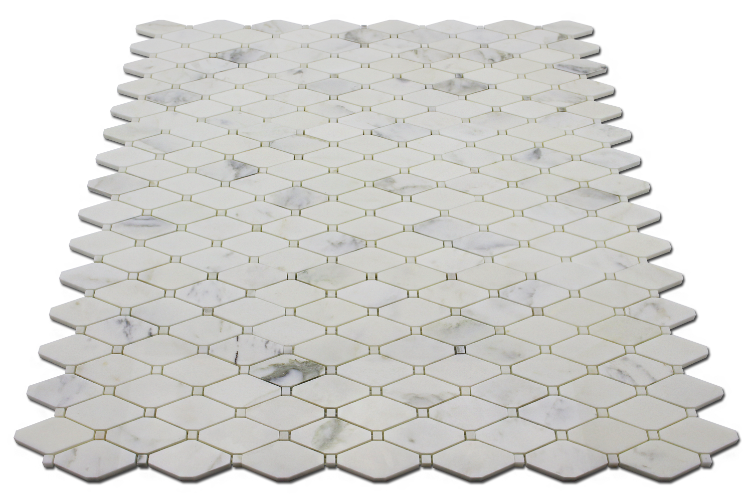 CALACATTA OLIVE: Marble Clipped Diamond Mosaic (12"x12"x3/8" | polished)
