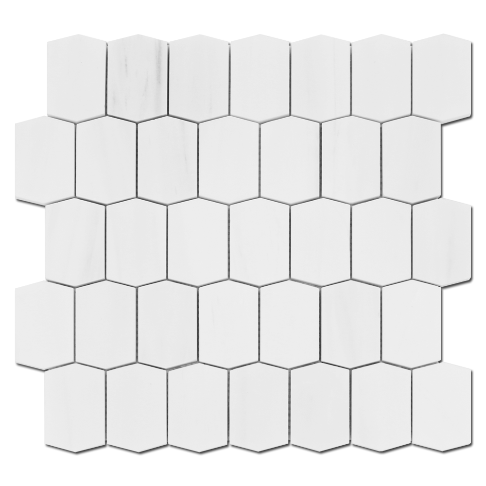BIANCO VENATO: Dolomite Picket Mosaic (12"x12"x3/8" | honed)
