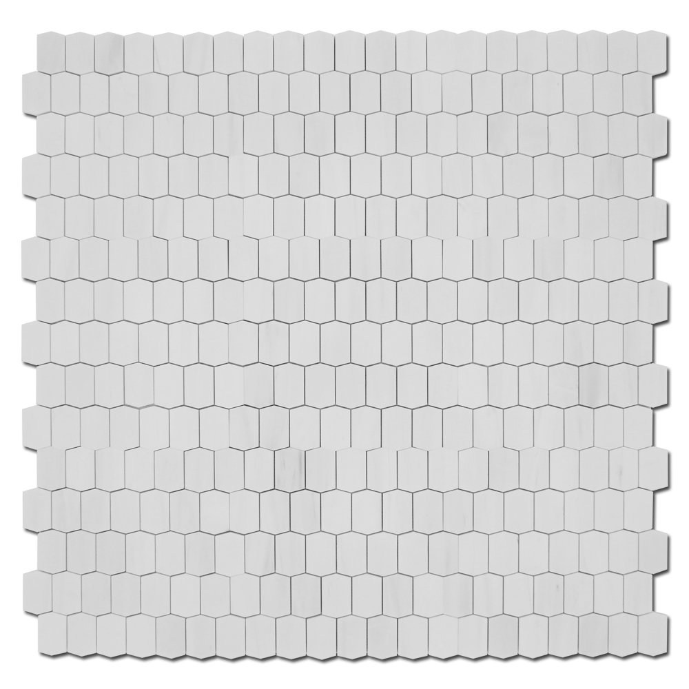 BIANCO VENATO: Dolomite Picket Mosaic (12"x12"x3/8" | honed)