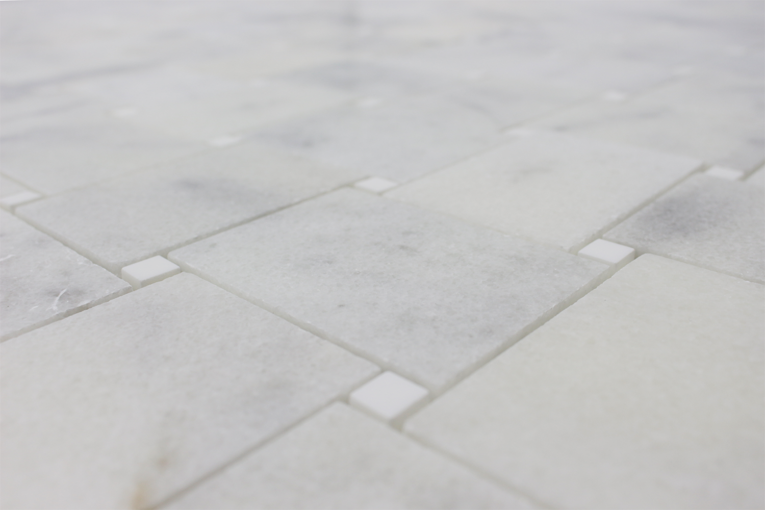 MILAS WHITE: Marble Basketweave Mosaic (12"x12"x3/8" | polished)