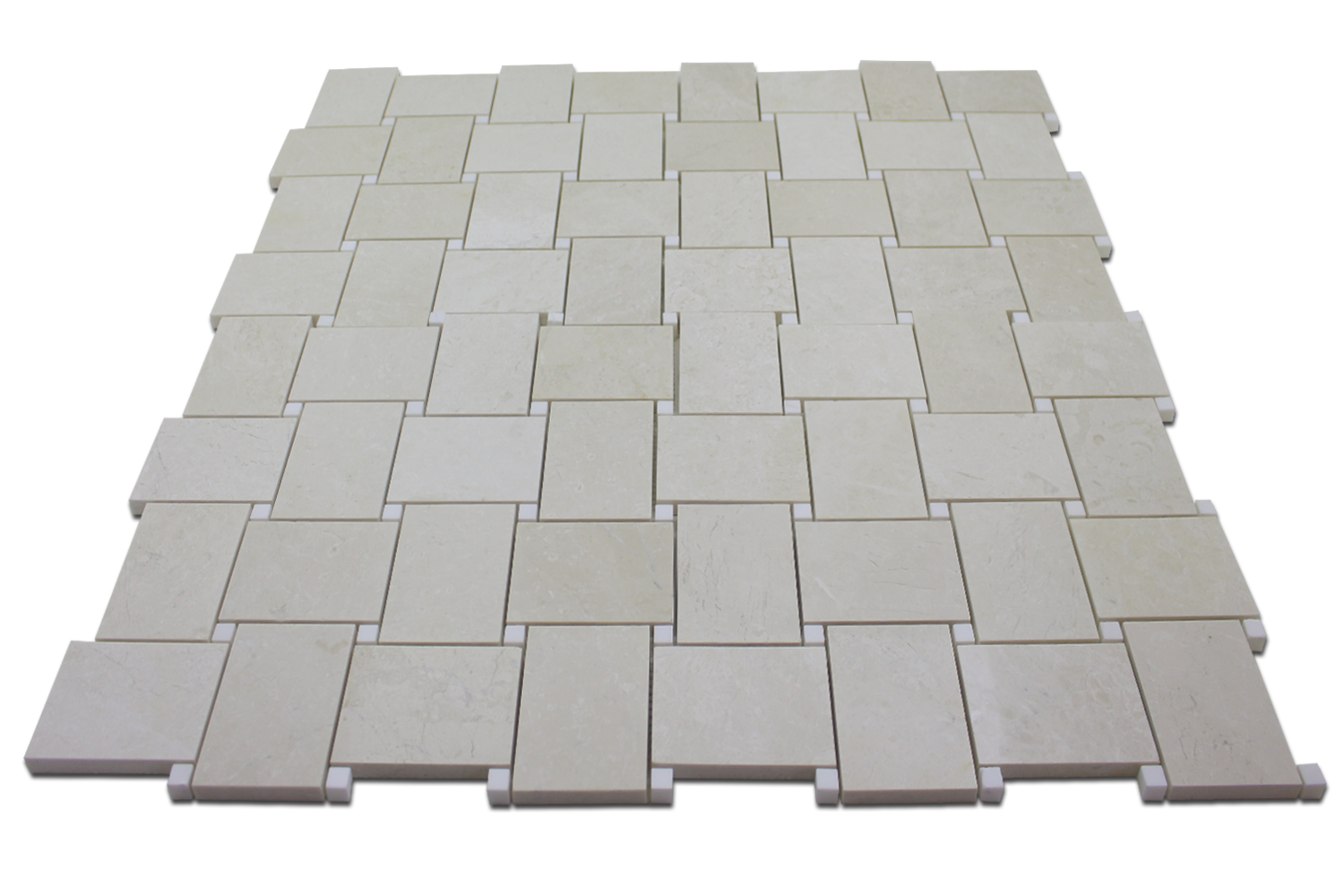 BIANCO VENATO: Perla Marble Basketweave Mosaic (12"x12"x3/8" | polished)
