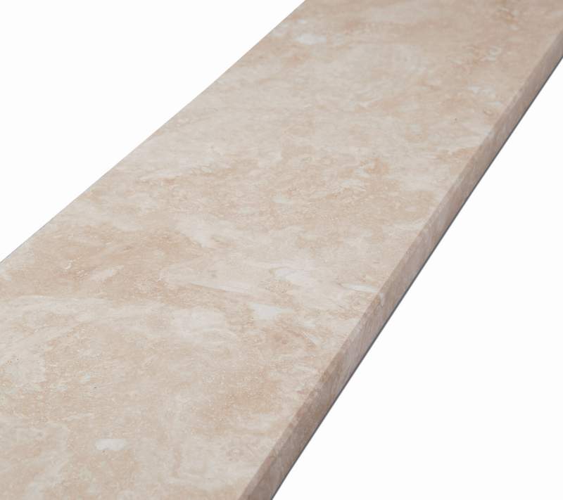 MEDIUM CLASSICO: Travertine Sill Tile Accessory (5"x74"x5/8" | filled, honed | eased bevel)