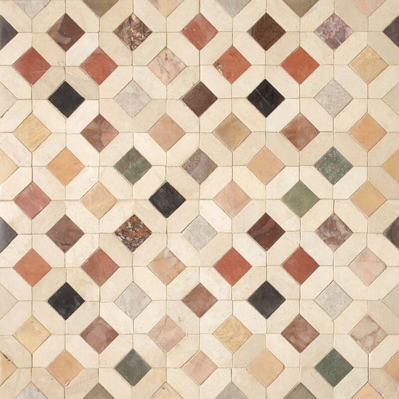 BABA CHIC: Dougga Straight Stack Mosaic (honed | 11"x11"x5/8" | straight cut)