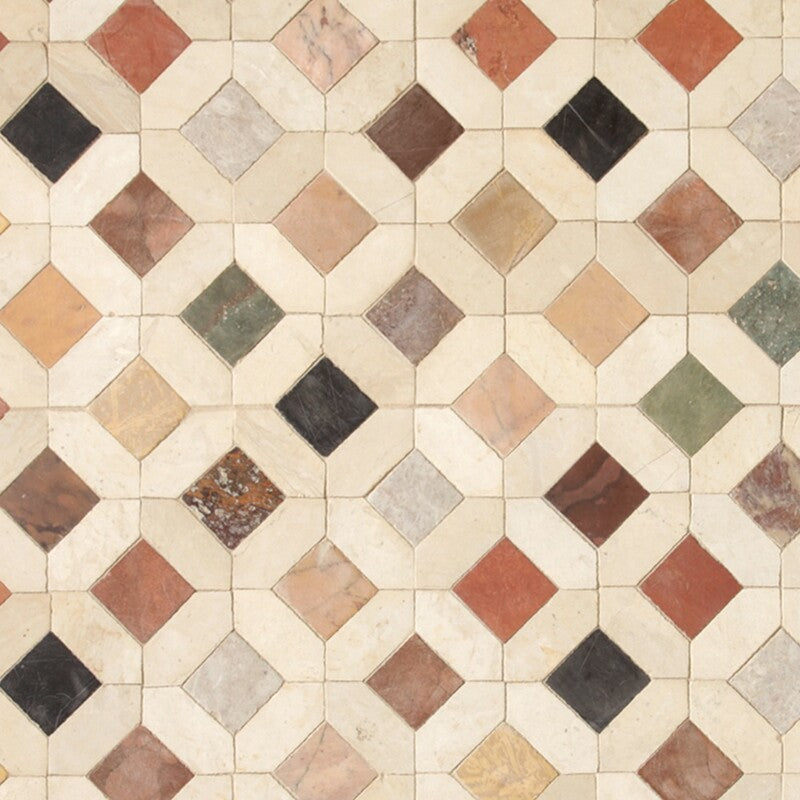 BABA CHIC: Dougga Straight Stack Mosaic (honed | 11"x11"x5/8" | straight cut)