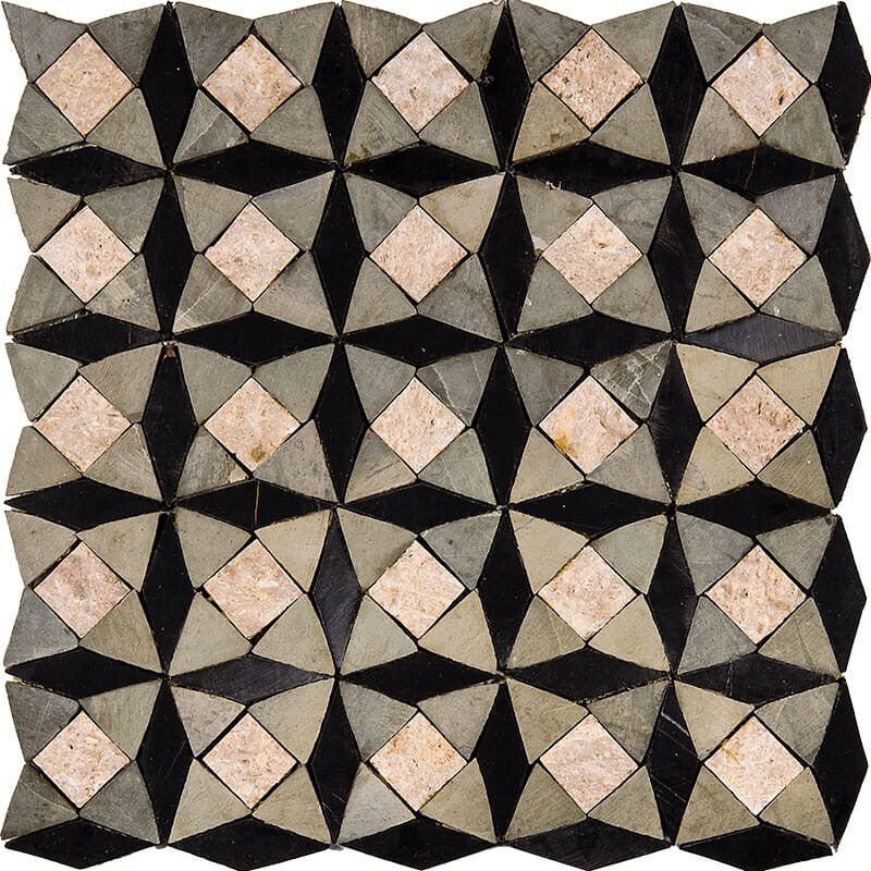 BABA CHIC: Touzeur Mosaic (honed | 11"x11"x5/8" | straight cut)