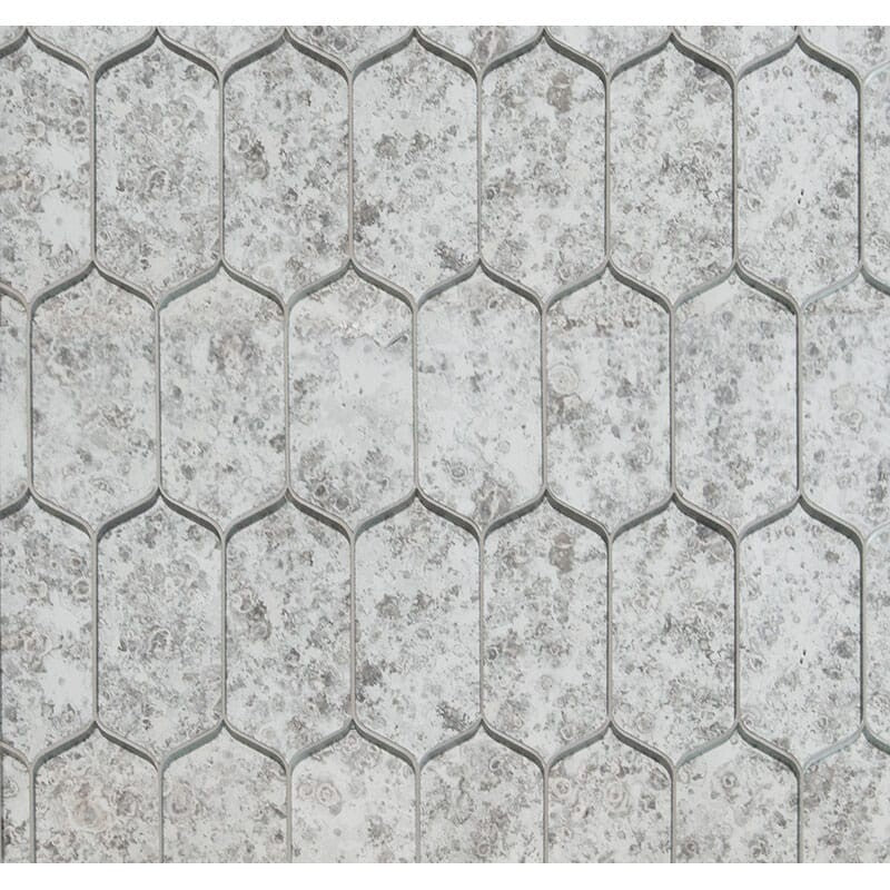 ANTIQUE MIRROR GLASS: Gray Picket Mosaic (glossy | 10"x13"x1/4" | straight cut)