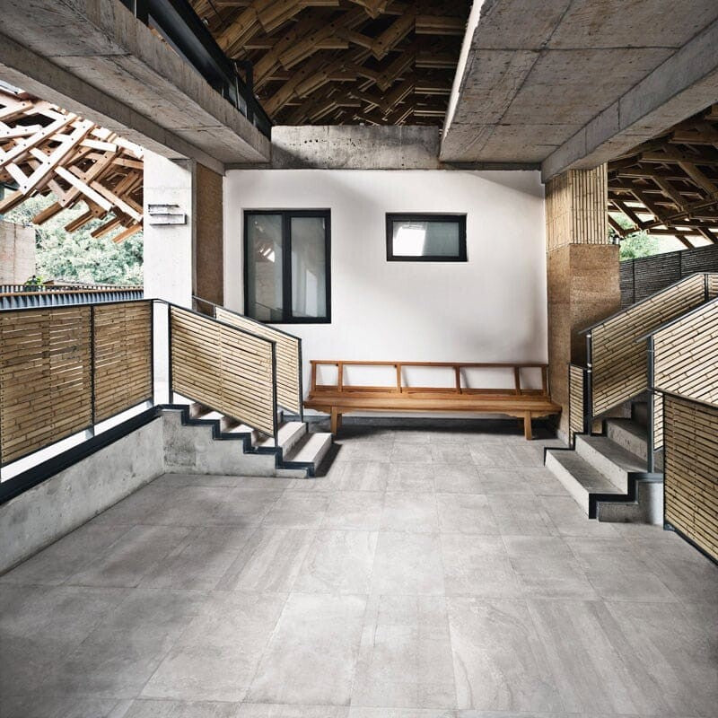 ECOCEM PORCELAIN: Aqua Concrete Rectangle Field Tile (matte | 12"x24"x25/64" | straight cut)