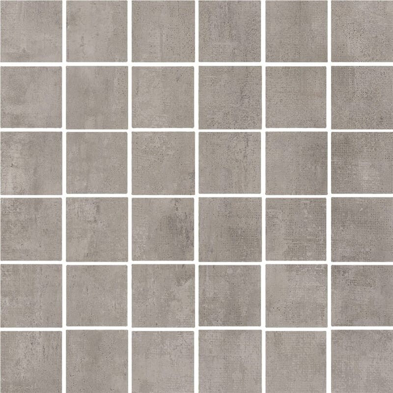 RUNWAY PORCELAIN: Fog Concrete 2X2 Straight Stack Mosaic (honed | 12"x12"x5/16" | straight cut)