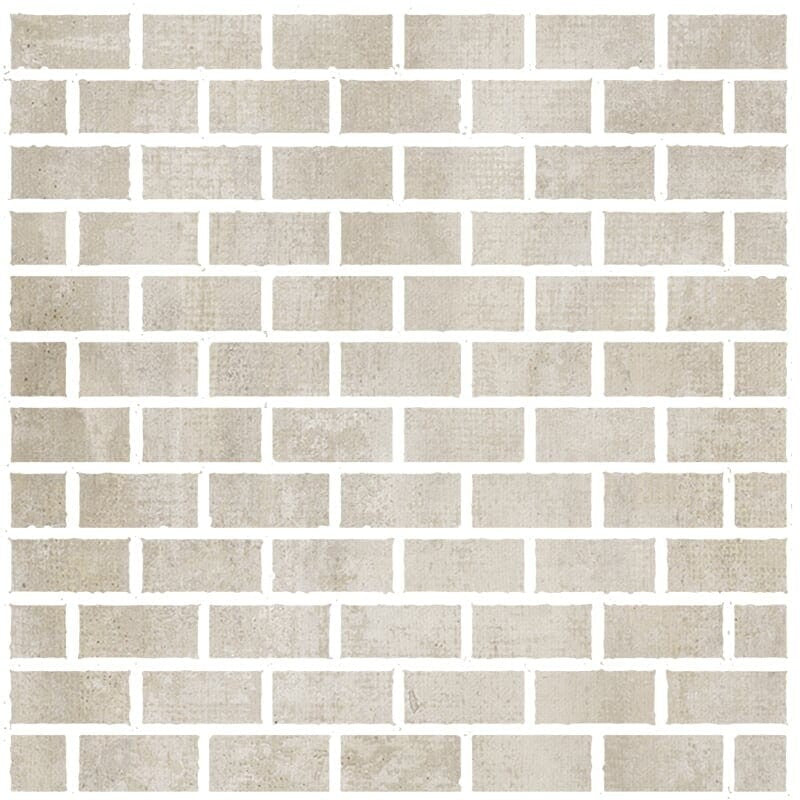 RUNWAY PORCELAIN: Ash Concrete 1X2 Staggered Joint Mosaic (honed | 12"x12"x5/16" | straight cut)