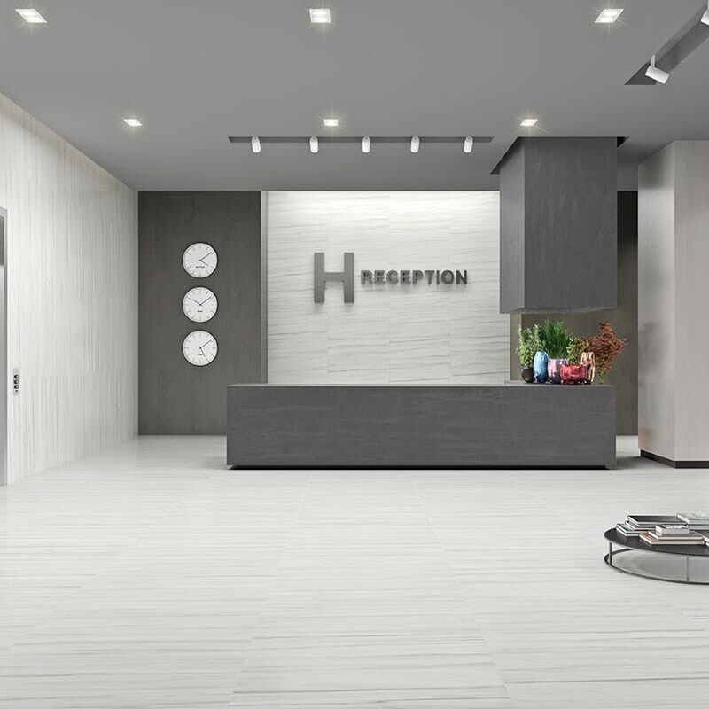 ELEGANTE PORCELAIN: Carrara Zebrino Rectangle Field Tile (honed | 12"x24"x3/8" | straight cut)