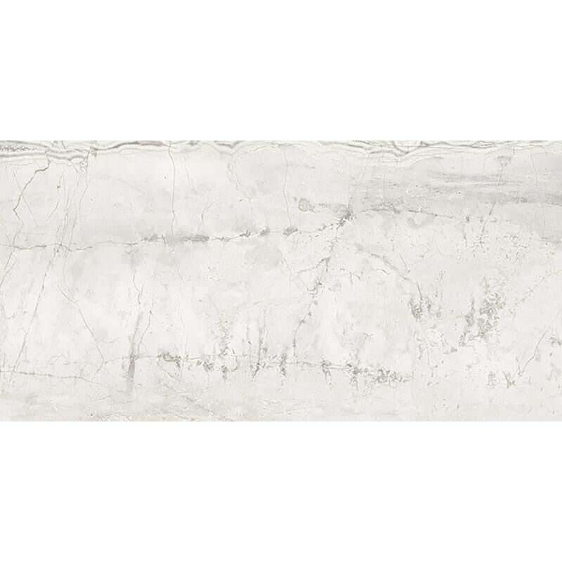 ELEGANTE PORCELAIN: Romano White Rectangle Field Tile (polished | 24"x48"x3/8" | straight cut)