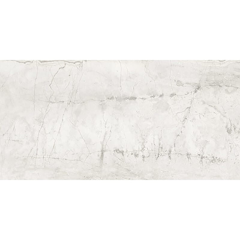 ELEGANTE PORCELAIN: Romano White Rectangle Field Tile (polished | 12"x24"x3/8" | straight cut)