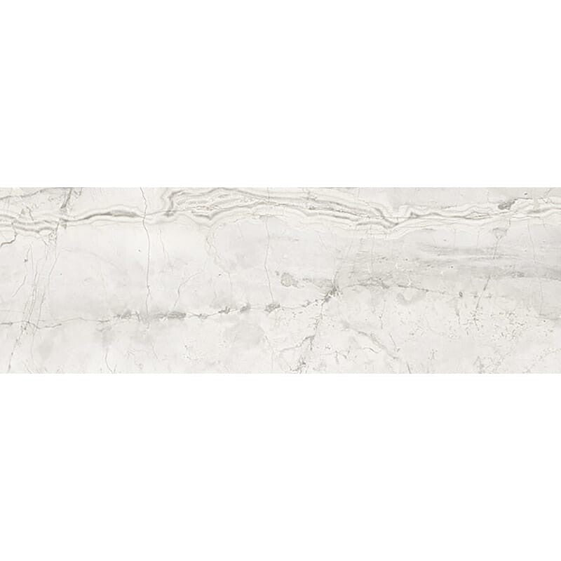ELEGANTE PORCELAIN: Romano White Rectangle Field Tile (polished | 4"x12"x3/8" | straight cut)