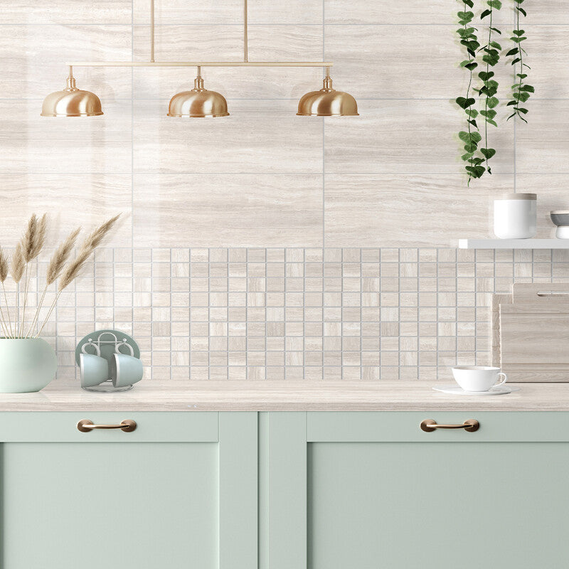 ZENIT PORCELAIN: Beige 2X2 Straight Stack Mosaic (honed | 12"x12"x5/16" | rectified)