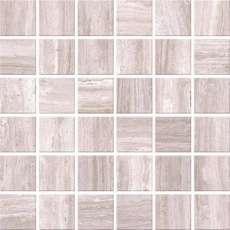 ZENIT PORCELAIN: Light Taupe 2X2 Straight Stack Mosaic (honed | 12"x12"x5/16" | rectified)