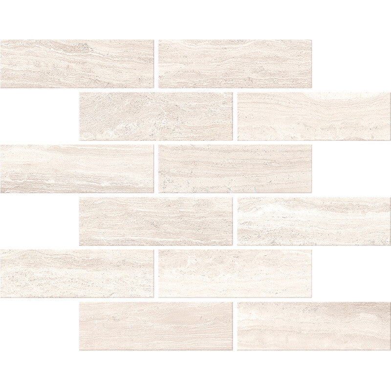 ZENIT PORCELAIN: Beige 2X6 Staggered Joint Mosaic (honed | 12"x12"x5/16" | rectified)