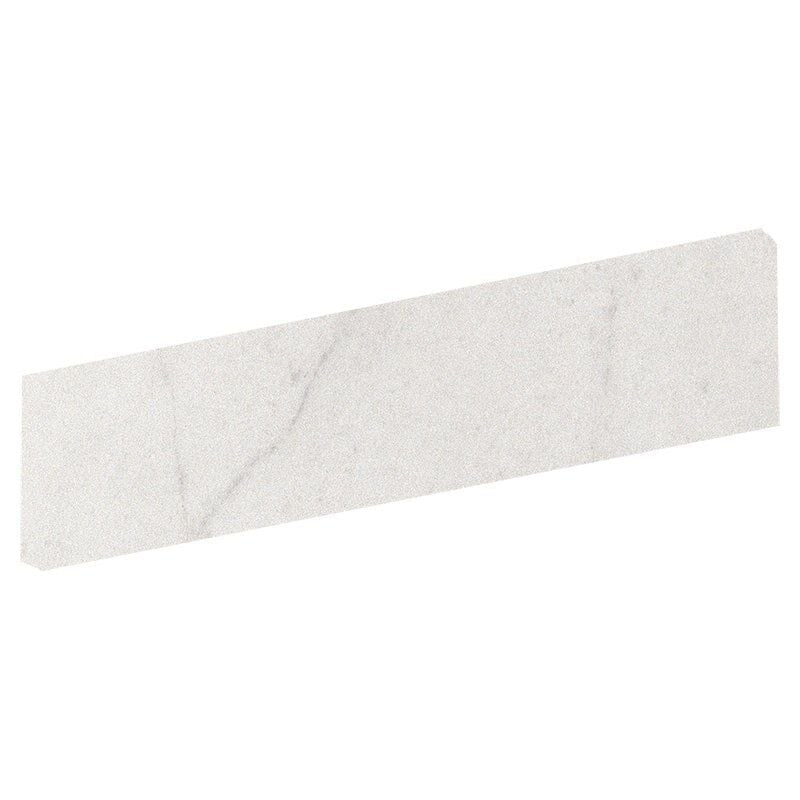 DREAMING PORCELAIN: Crystal White Porcelain Sbn Single Long Bullnose (matte | 4"x24"x3/8" | straight cut)