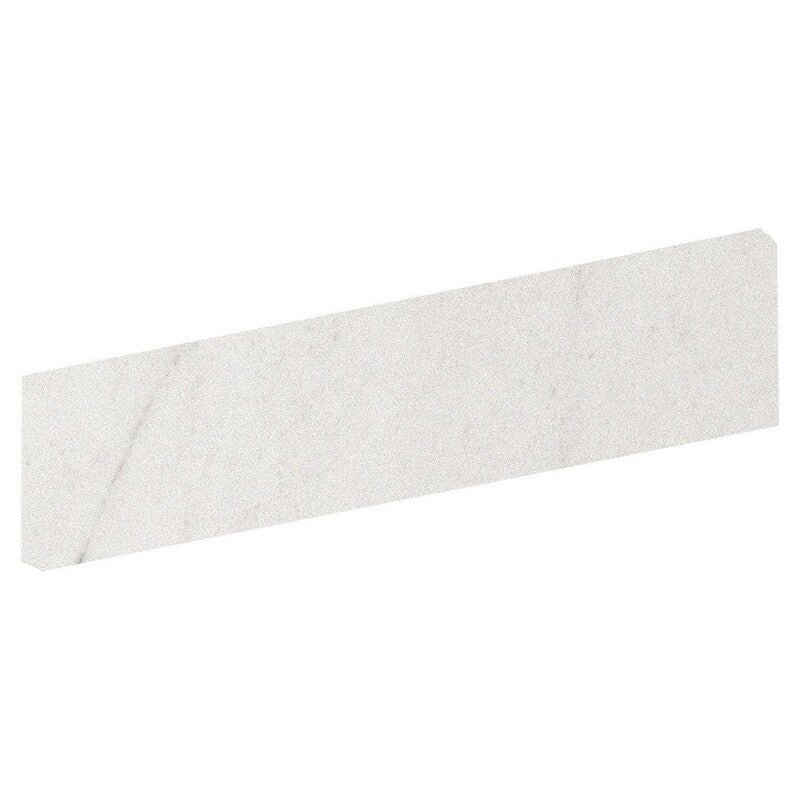 DREAMING PORCELAIN: Crystal White Porcelain Sbn Single Long Bullnose (polished | 4"x24"x25/64" | straight cut)