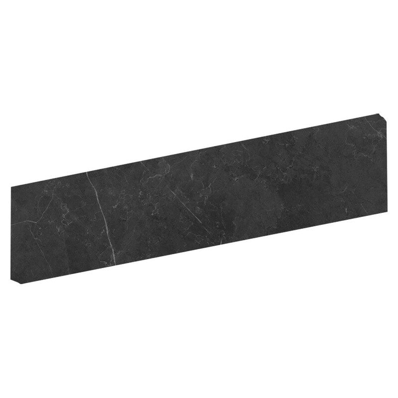 DREAMING PORCELAIN: Gray Stone Porcelain Sbn Single Long Bullnose (polished | 4"x24"x25/64" | straight cut)