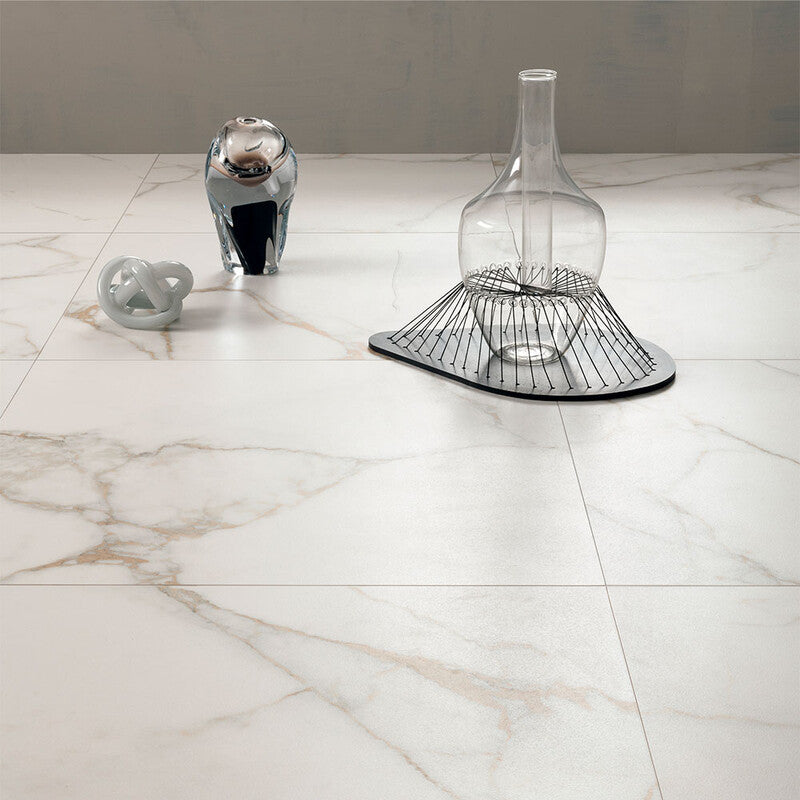DELIGHT PORCELAIN: Calacatta Oro Rectangle Field Tile (polished | 12"x24"x3/8" | rectified)