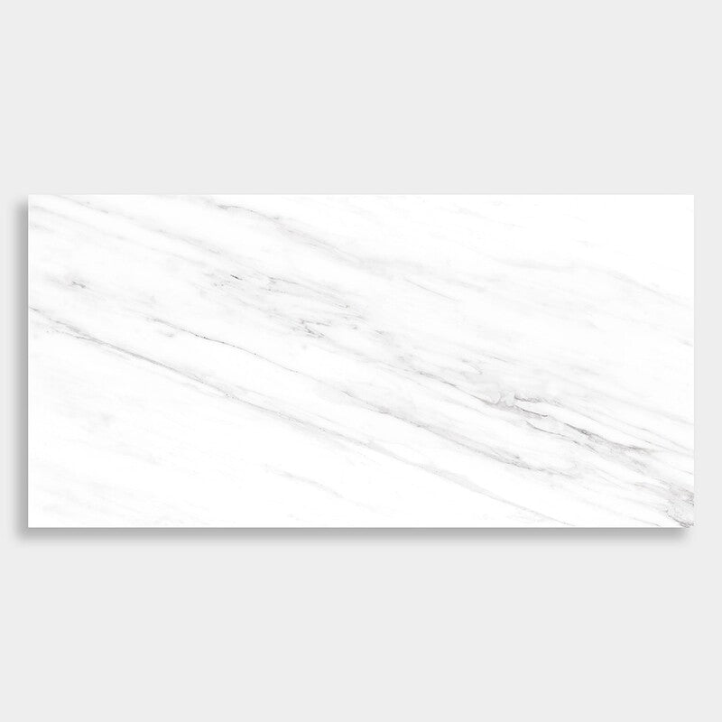 DELIGHT PORCELAIN: Venato Bianco Rectangle Field Tile (polished | 12"x24"x3/8" | rectified)