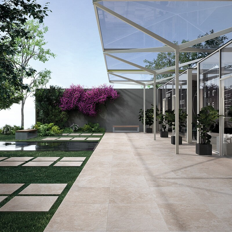 STONEWARE PORCELAIN: White Porcelain Paving Tile (r11 | 24"x24"x3/4" | straight cut)