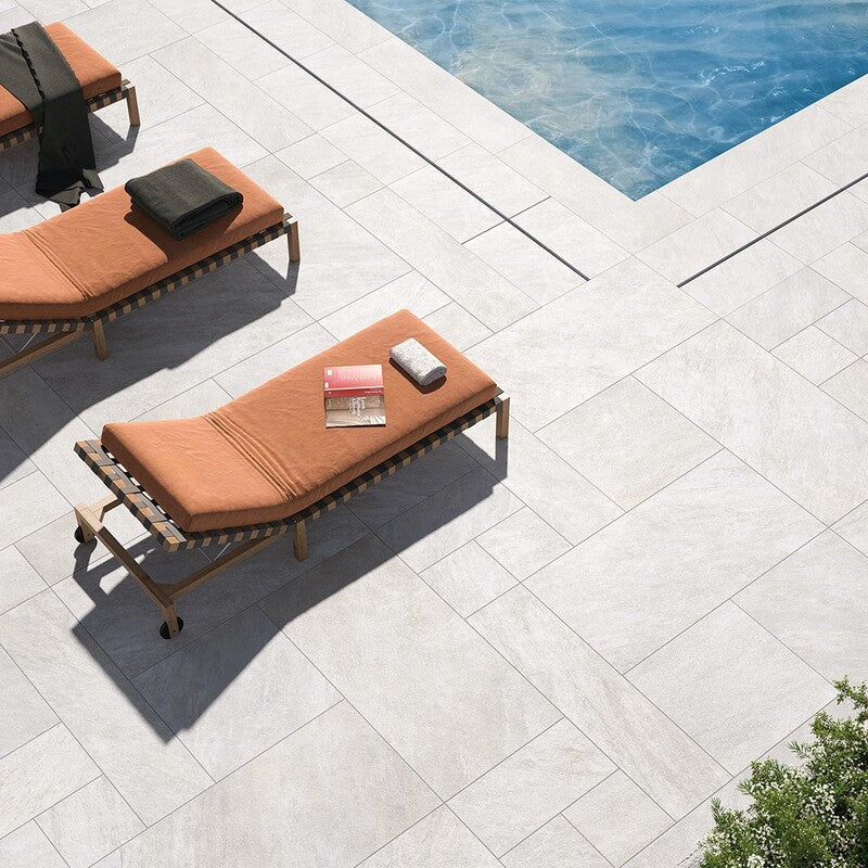 STONEWARE PORCELAIN: Arctic White Porcelain Paving Tile (r11 | 24"x24"x3/4" | straight cut)