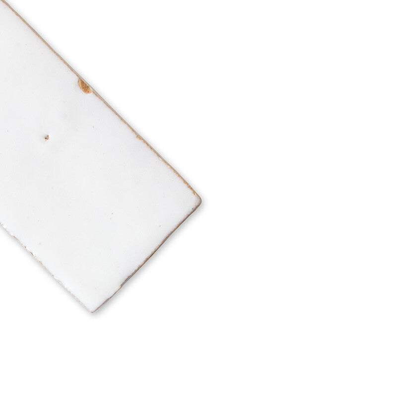 MOROCCAN: Blanc Niege Rectangle Zellige Field Tile (2"x6"x5/8" | glossy)