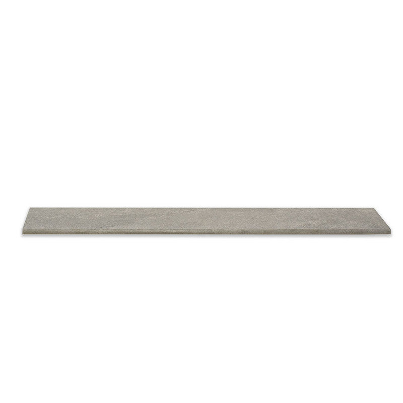 PIEDRA NORGE: Light Grey Slate Porcelain Battiscopa Baseboard (natural | 2"x24"x3/4" | straight cut)