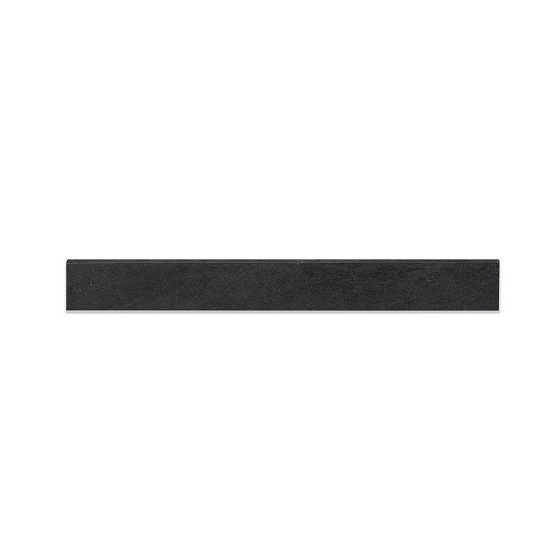 PIEDRA NORGE: Black Slate Porcelain Battiscopa Baseboard (natural | 2"x24"x3/4" | straight cut)