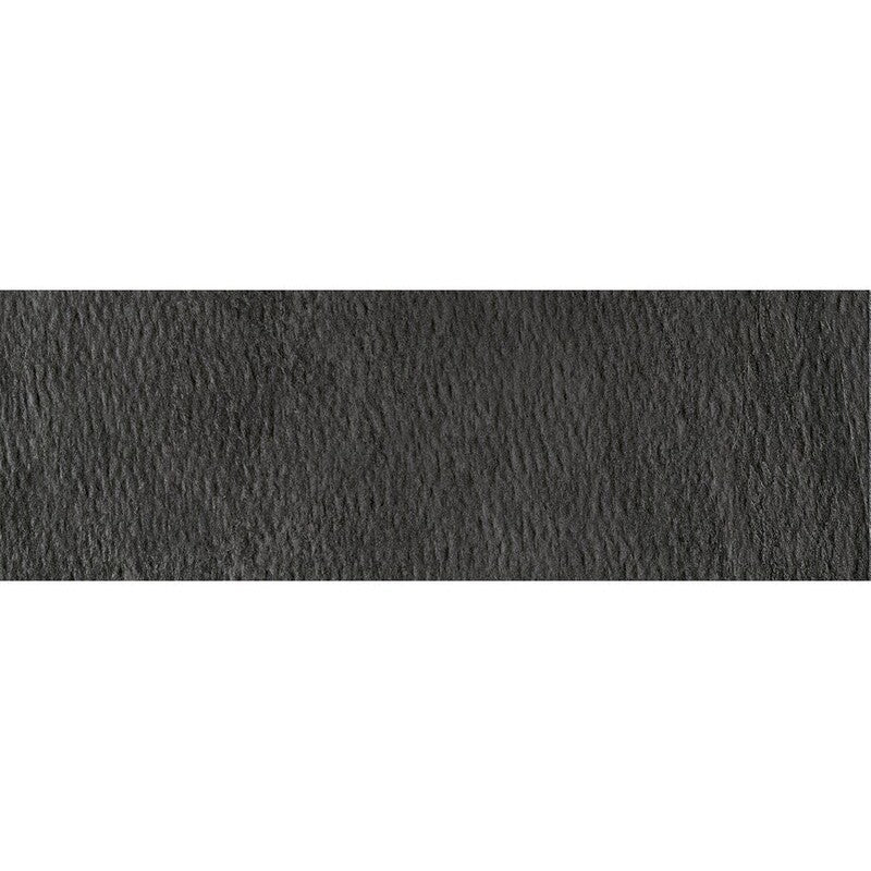 PIEDRA NORGE: Black Slate Rectangle Field Tile (struttura cesello | 4"x12"x25/64" | straight cut)