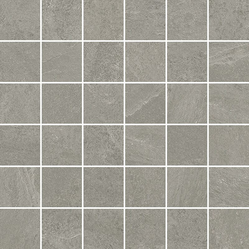 PIEDRA NORGE: Light Grey Slate 2X2 Straight Stack Mosaic (natural | 12"x12"x25/64" | straight cut)