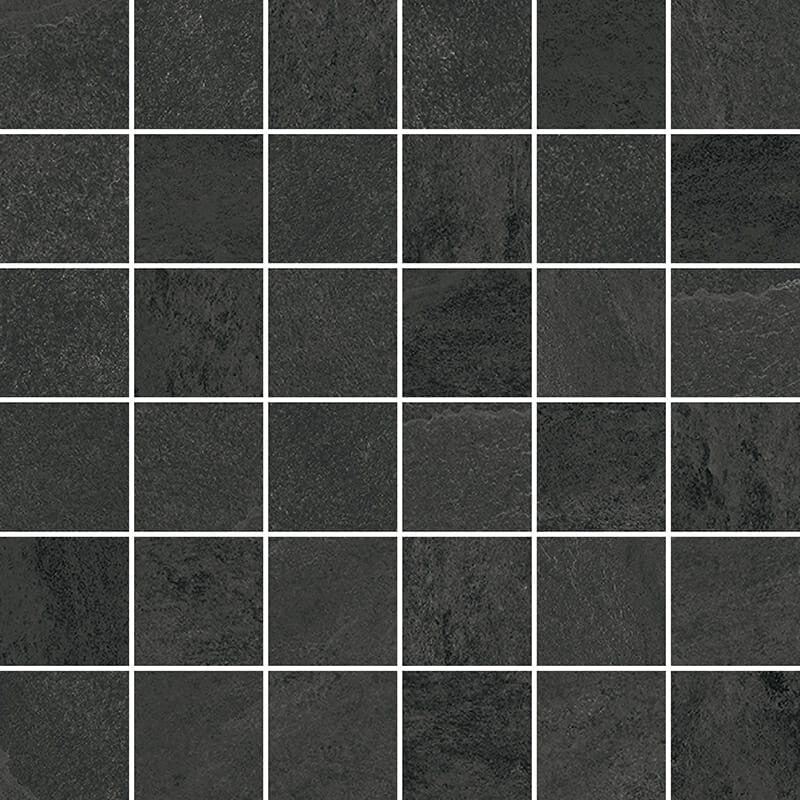 PIEDRA NORGE: Black Slate 2X2 Straight Stack Mosaic (natural | 12"x12"x25/64" | straight cut)