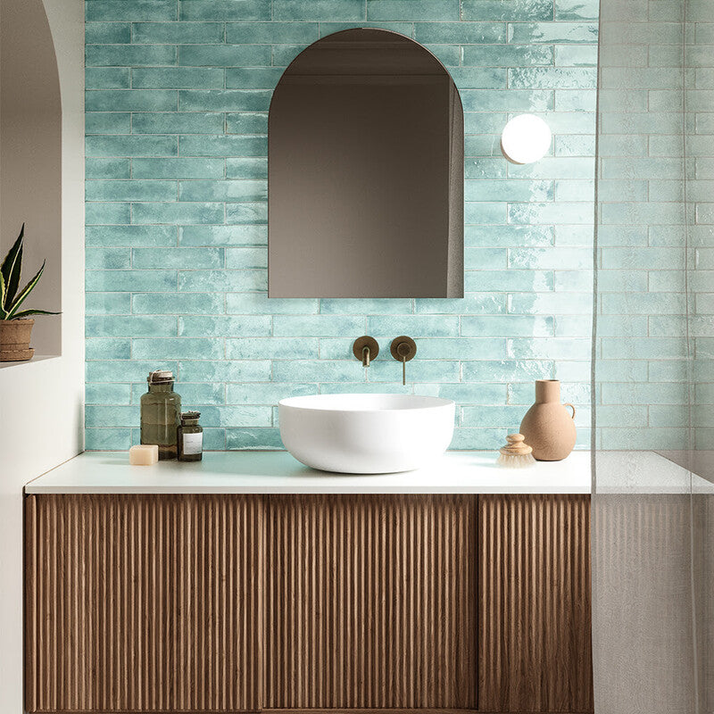 NOVITA PORCELAIN: Fusion Acquamarina Rectangle Field Tile (polished | 2"x10"x1/2" | straight cut)