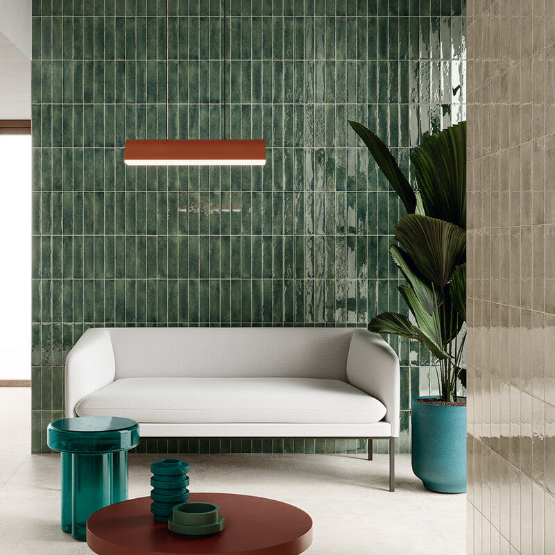 NOVITA PORCELAIN: Fusion Smeraldo Rectangle Field Tile (polished | 2"x10"x1/2" | straight cut)