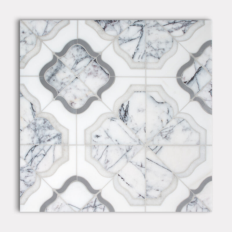 UMBRIA : Lilac Light Snow White Colette Mosaic (multi finish | 12"x12"x11/16" | straight cut)