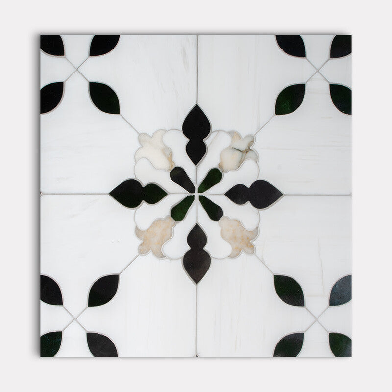 UMBRIA : Calacatta Green Esme Mosaic (polished | 14"x14"x9/16" | straight cut)