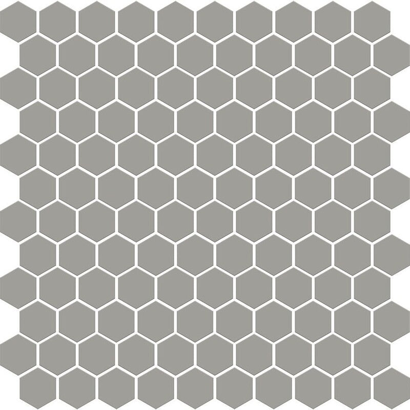 METRO WALL CERAMIC: Dark Gray Hexagon Mosaic (matte | 12"x12"x15/64" | straight cut)