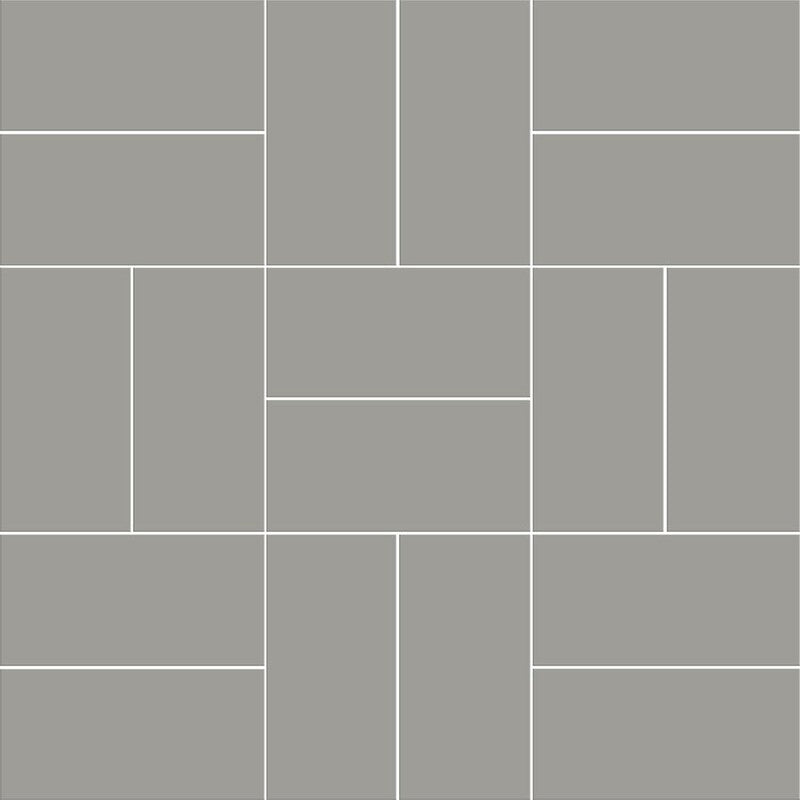 METRO WALL CERAMIC: Dark Gray Crosshatch Straight Stack Mosaic (matte | 12"x12"x15/64" | straight cut)