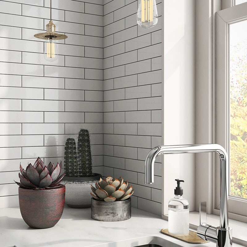 METRO WALL CERAMIC: White Rectangle Field Tile (matte | 4"x12"x15/64" | straight cut)