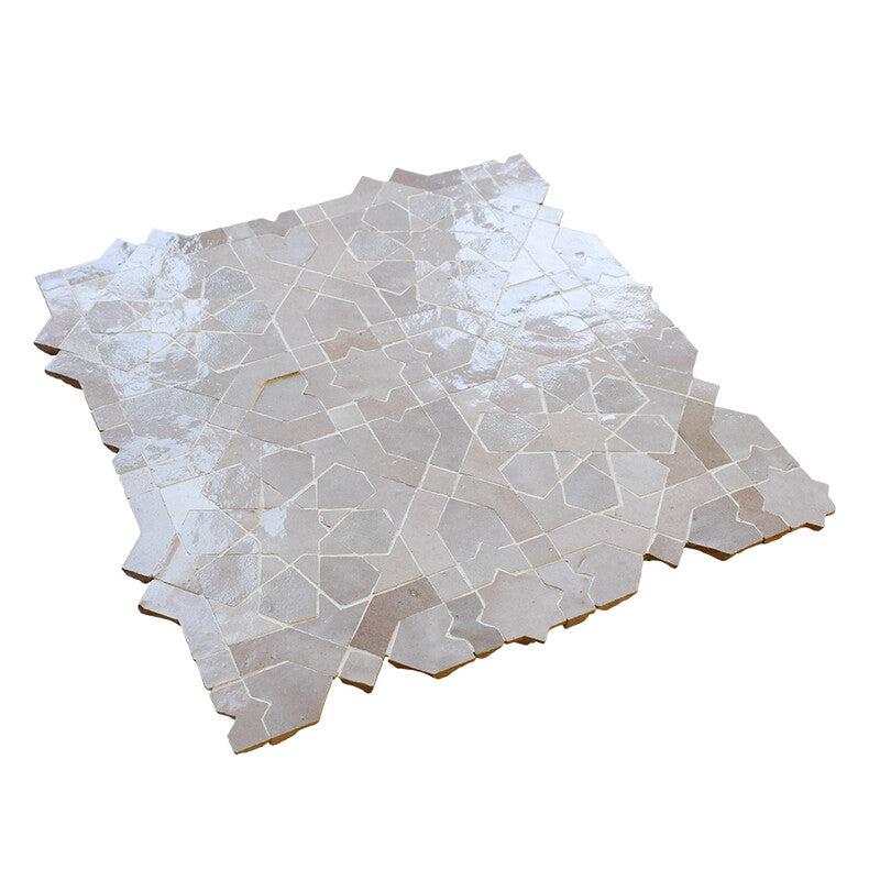 MOROCCAN: Multi Jasmine Zellige Mosaic (11"x11"x3/4" | glossy)