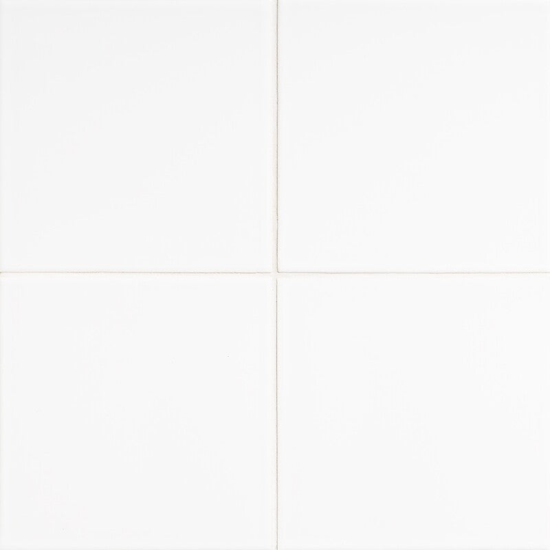 SISTER PARISH: White Square Field Tile (glossy | 6"x6"x3/8" | straight cut)