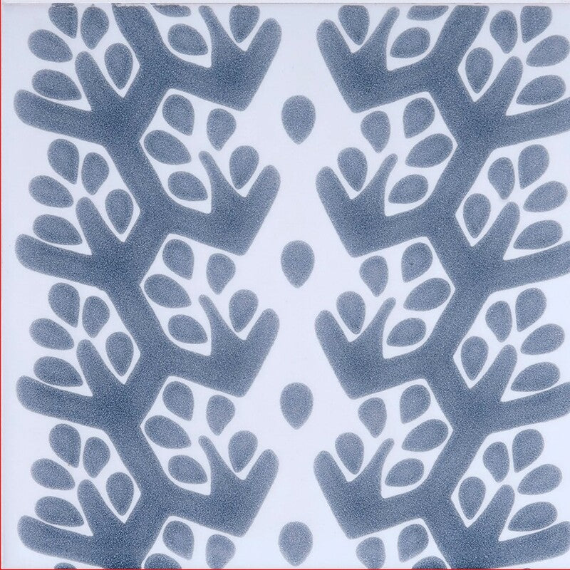 SISTER PARISH: Snow White, Grey Cecil Stripe Field Deco Tile (glossy | 6"x6"x3/8" | straight cut)